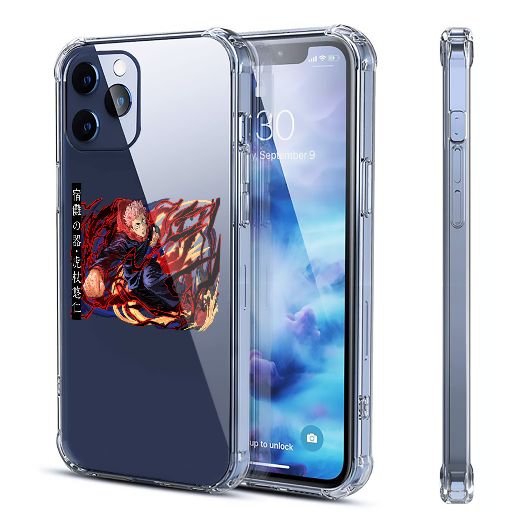 （画像用） 呪術廻戦 Jujutsu Kaisen 【iPhone 12シリーズ対応】透明スマホケース（クリアソフトケース）